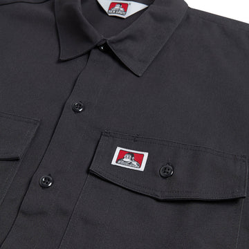 Ben Davis Solid Button Up Shirt - Charcoal