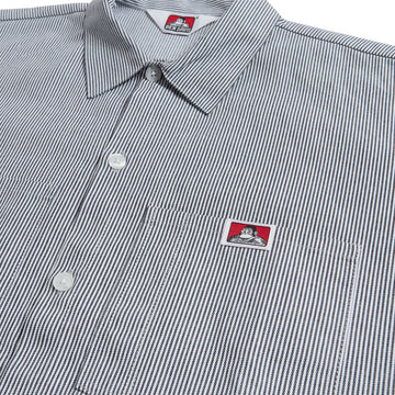Ben Davis Long Sleeve Stripe Polyblend Shirt - Hickory