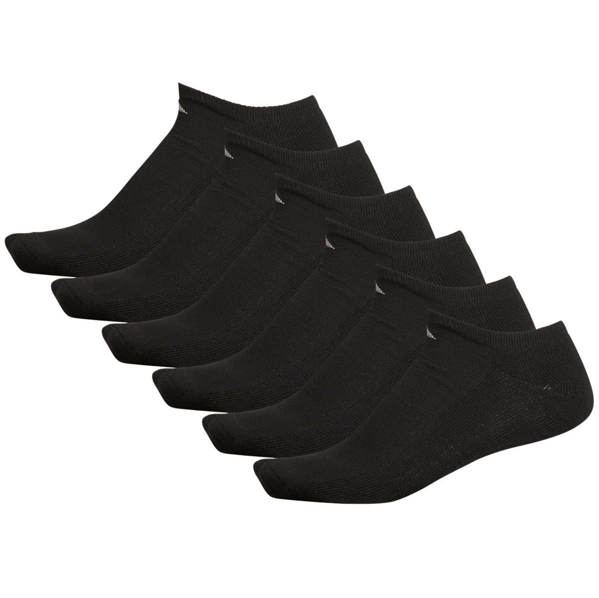 Adidas Athletic Cushioned 6 Pack Of No Show Socks - Black/Aluminum 2 image 2