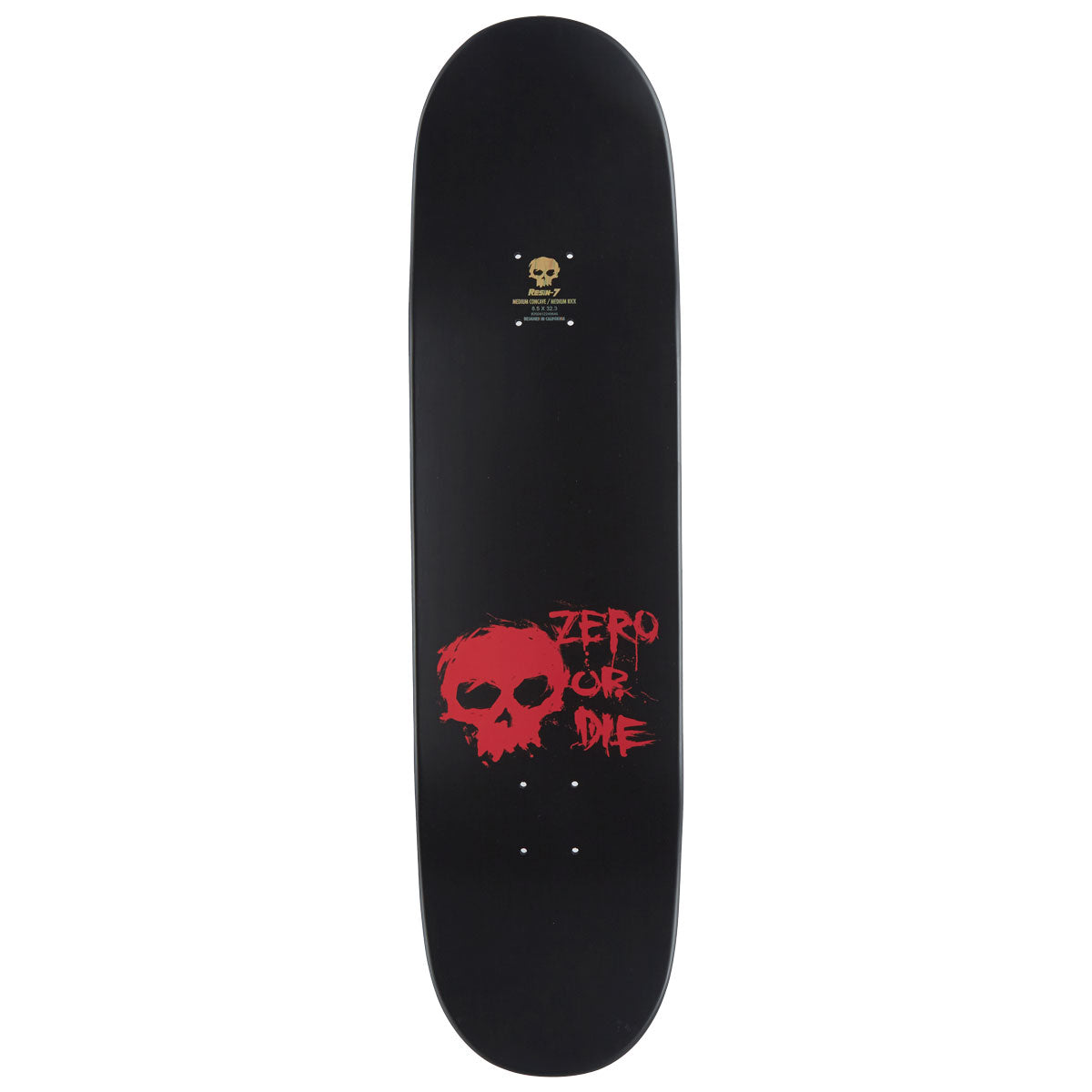 Zero Blood Skull Skateboard Deck - Black Dipped - 8.25