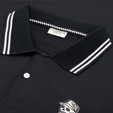 Devereux Skull Caddy Tips Polo Shirt - Black