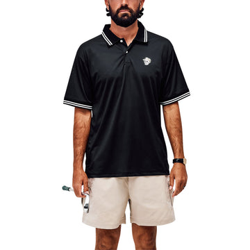 Devereux Skull Caddy Tips Polo Shirt - Black