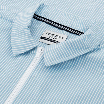 Devereux Mechanic 1/4 Zip Polo Shirt - Marine Layer Pinstripe