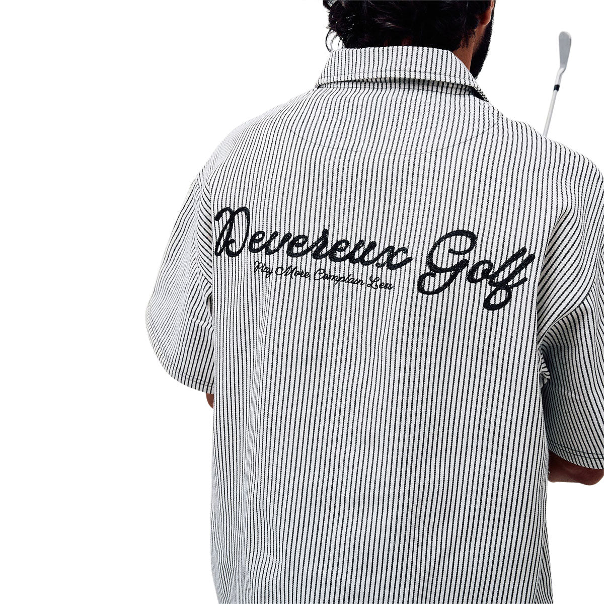 Devereux Mechanic 1/4 Zip Polo Shirt - Faded Black Pinstripe – CCS