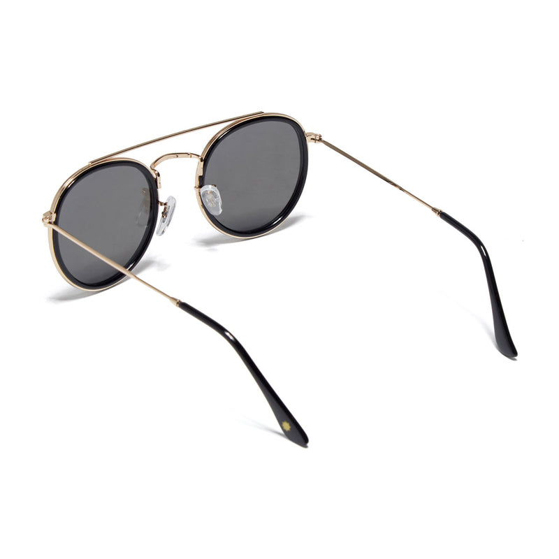 Glassy Parker Polarized Sunglasses - Black/Gold/Blue Mirror