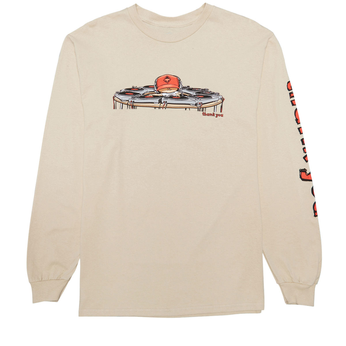 Thank You x Ronnie Creager Mix Master Long Sleeve T-Shirt - Cream image 1
