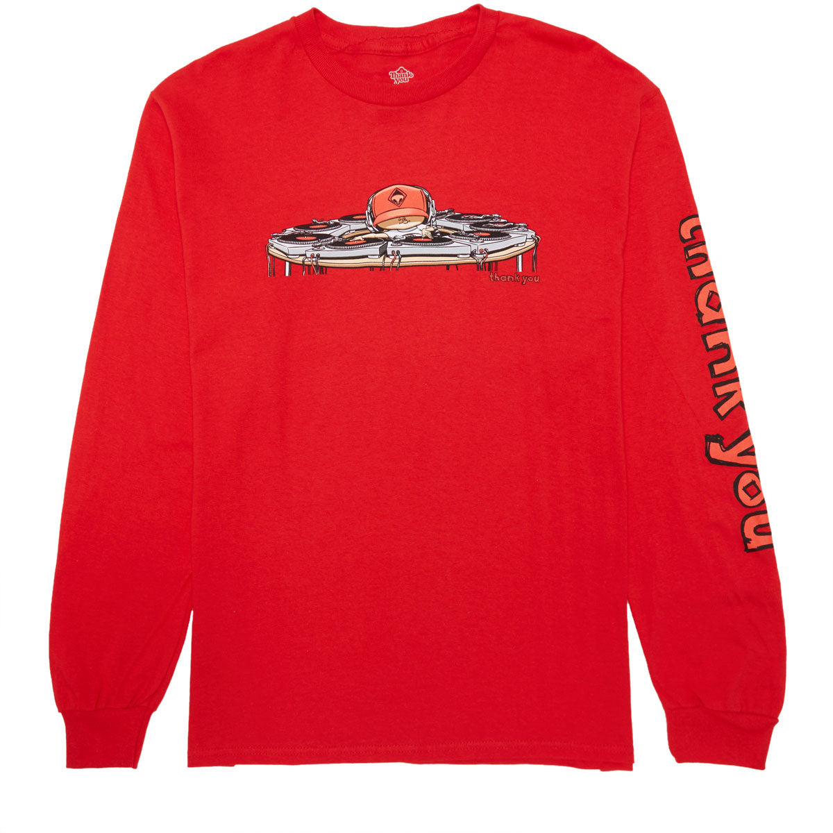 Thank You x Ronnie Creager Mix Master Long Sleeve T-Shirt - Red image 1