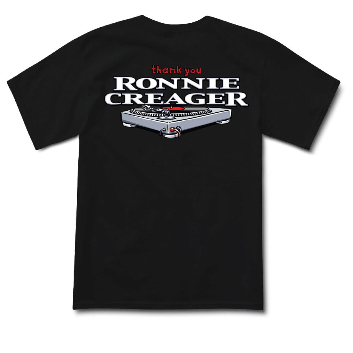 Thank You x Ronnie Creager Turntable T-Shirt - Black image 1