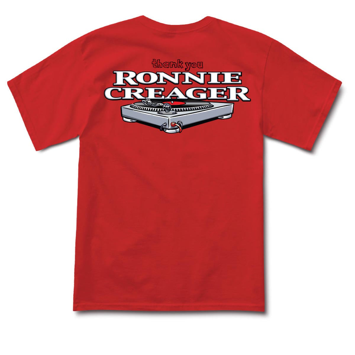 Thank You x Ronnie Creager Turntable T-Shirt - Red image 1
