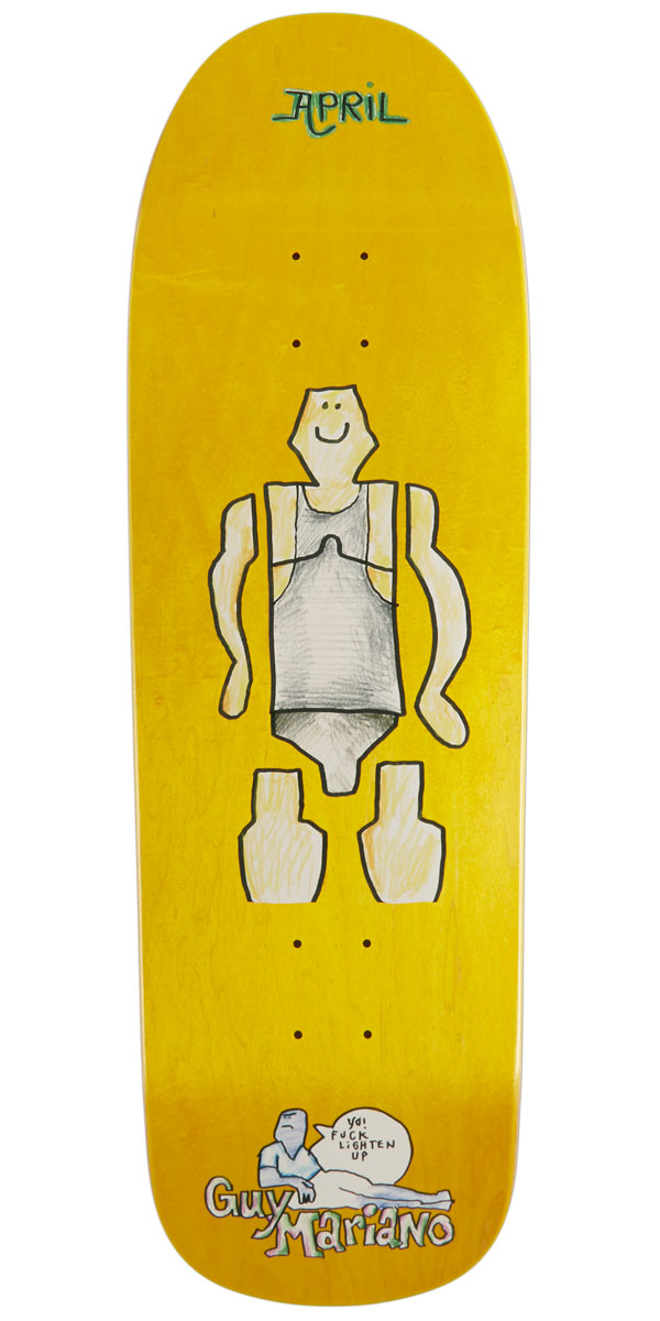April Guy By Gonz Skateboard Deck - Yellow - 9.60