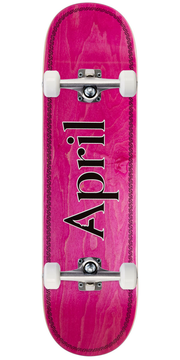 April OG Logo Helix Skateboard Complete - Black/Pink - 8.38