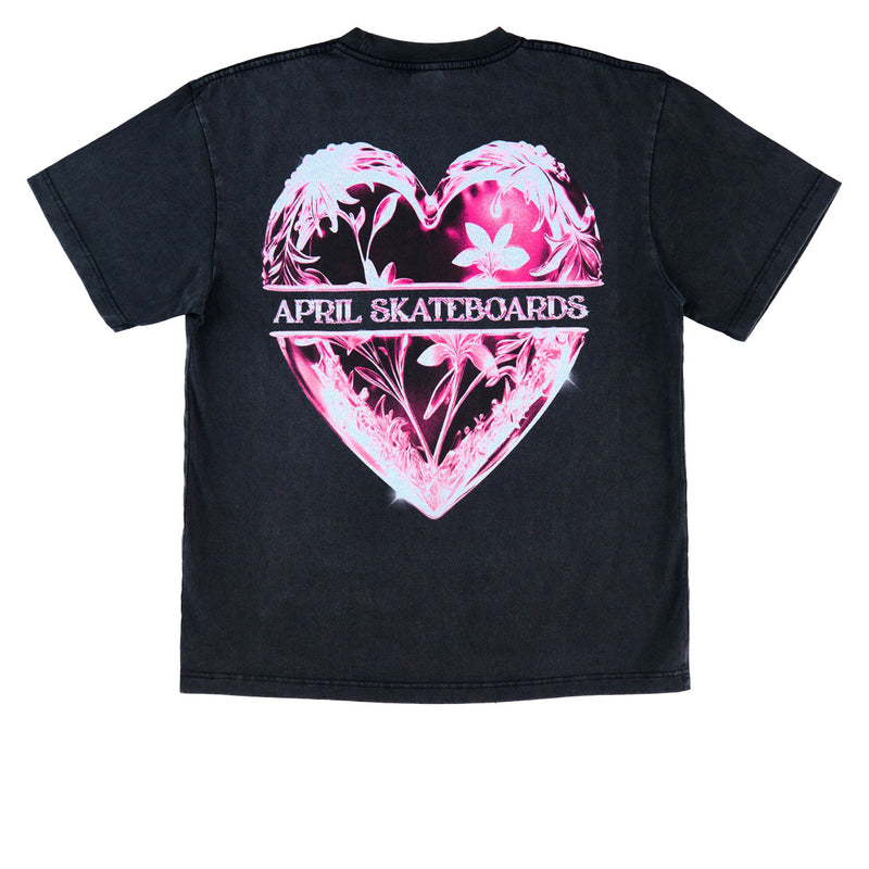 April Heart T-Shirt - Vintage Black