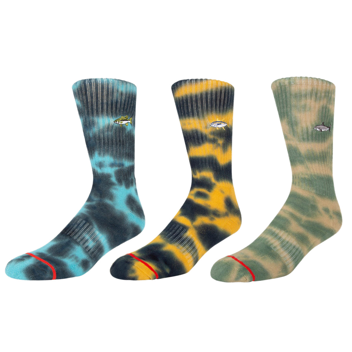 Salty Crew Fishsticks Tie Dye 3 Pack of Socks - Assorted image 1