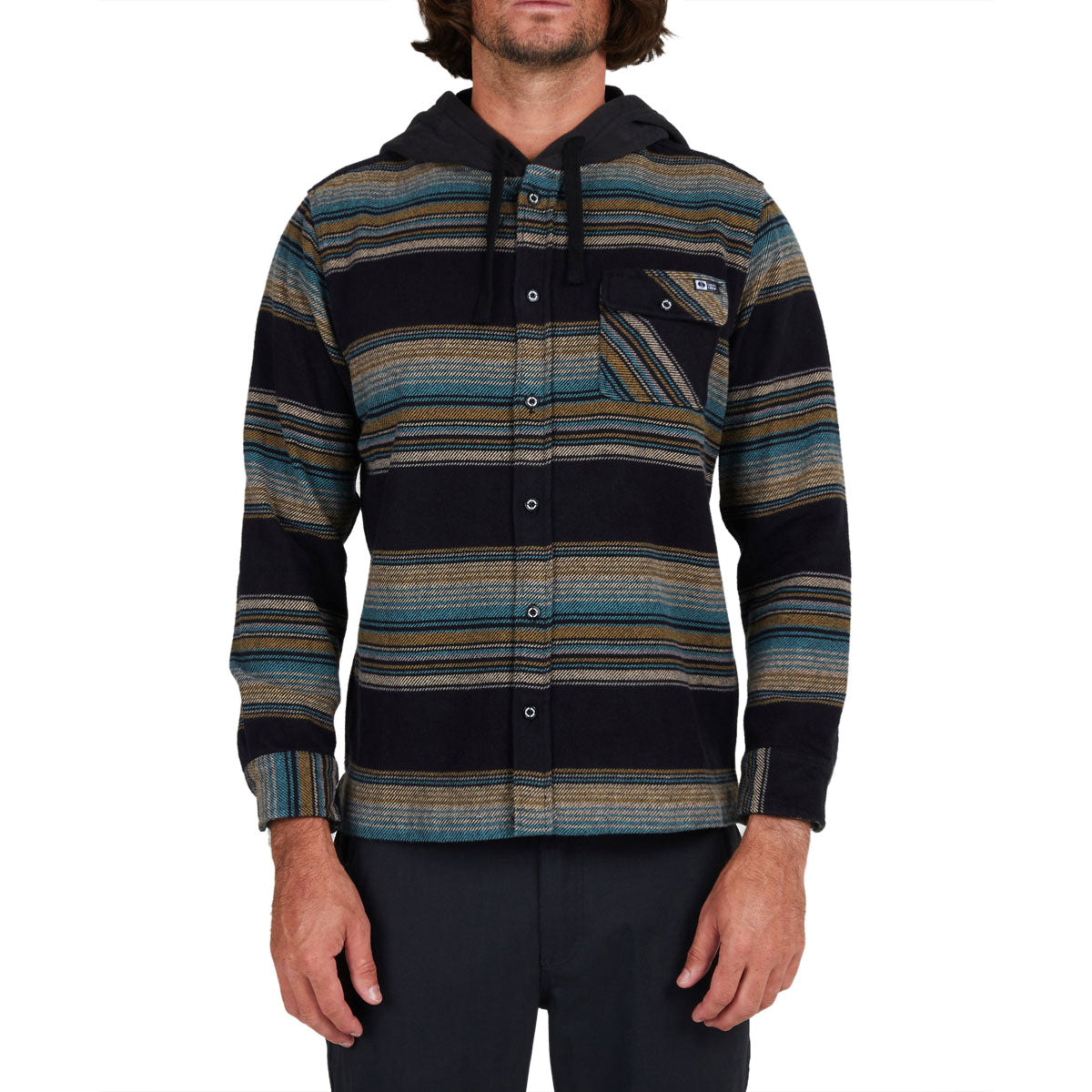 Salty Crew Outskirts Flannel Shirt - Black image 1