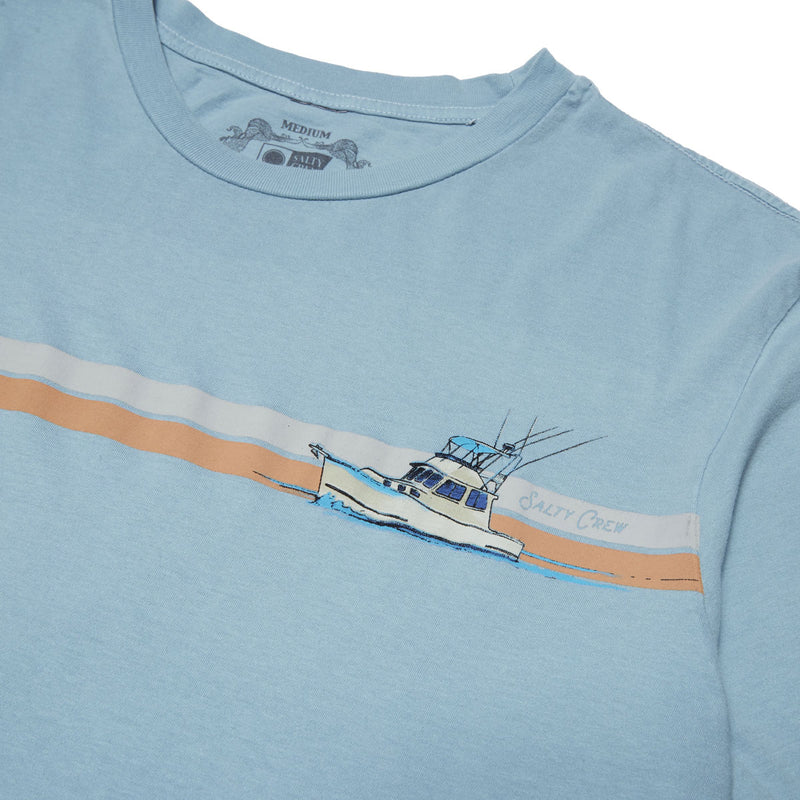 Salty Crew Schooner Vintage T-Shirt - Blue Fog