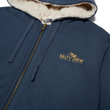 Salty Crew Coastal Sherpa Zip Up Hoodie - Midnight Navy