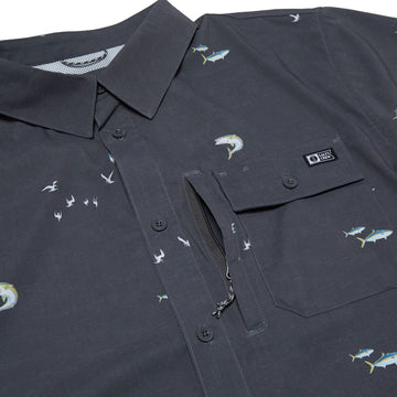 Salty Crew Flagship UV Button Up Shirt - Dark Grey