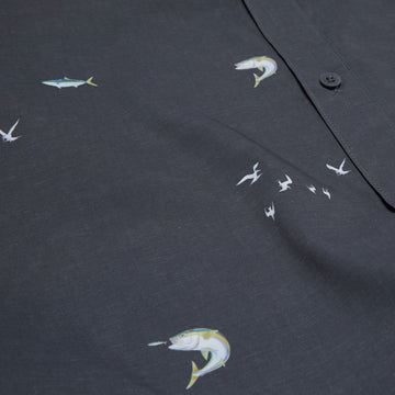 Salty Crew Flagship UV Button Up Shirt - Dark Grey