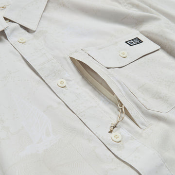 Salty Crew Flagship UV Button Up Shirt - Off White