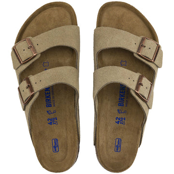 Birkenstock Womens Arizona Soft Footbed Sandals - Taupe Suede