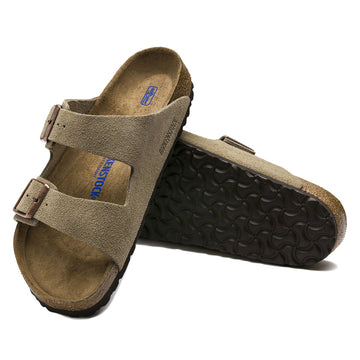 Birkenstock Womens Arizona Soft Footbed Sandals - Taupe Suede