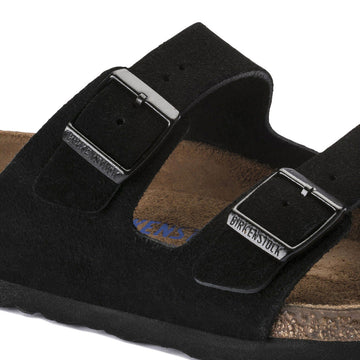 Birkenstock Arizona Soft Footbed Sandals - Black Suede