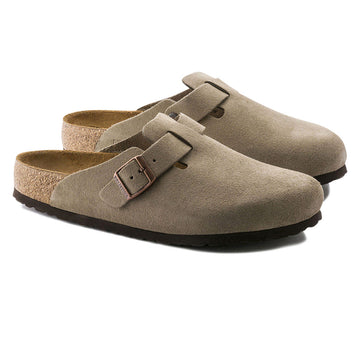 Birkenstock Boston Soft Footbed Narrow Sandals - Taupe Suede