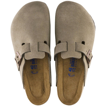 Birkenstock Boston Soft Footbed Narrow Sandals - Taupe Suede