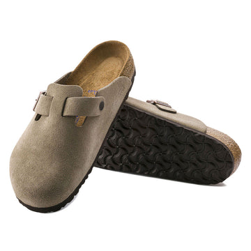 Birkenstock Boston Soft Footbed Narrow Sandals - Taupe Suede