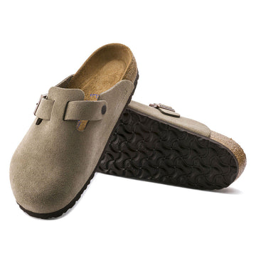 Birkenstock Boston Soft Footbed Sandals - Taupe Suede
