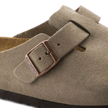 Birkenstock Boston Soft Footbed Sandals - Taupe Suede