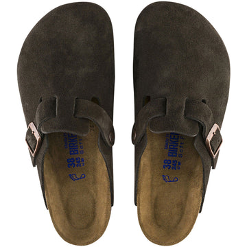 Birkenstock Boston Soft Footbed Narrow Sandals - Mocha Suede