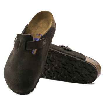 Birkenstock Boston Soft Footbed Narrow Sandals - Mocha Suede