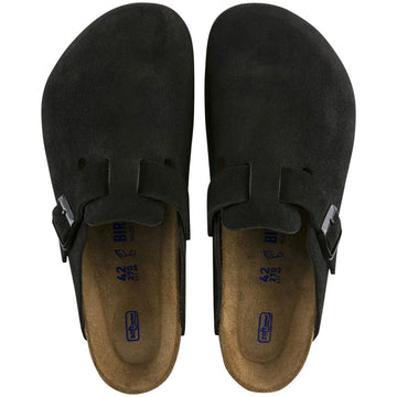 Birkenstock Boston Soft Footbed Narrow Sandals - Black Suede