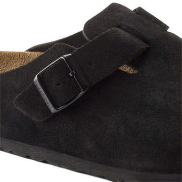 Birkenstock Boston Soft Footbed Narrow Sandals - Black Suede