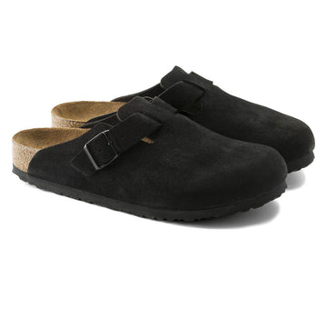 Birkenstock Boston Soft Footbed Sandals - Black Suede