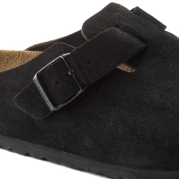 Birkenstock Boston Soft Footbed Sandals - Black Suede