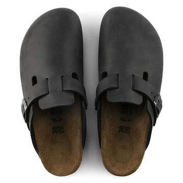 Birkenstock Boston Sandals - Black Oiled Leather