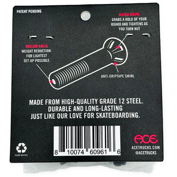 Ace AF1 Hollow Bolts W/ Grippers Allen Hardware - 1