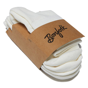 Bonfolk Daily Quarter 3 Pack Of Socks - Cloud White
