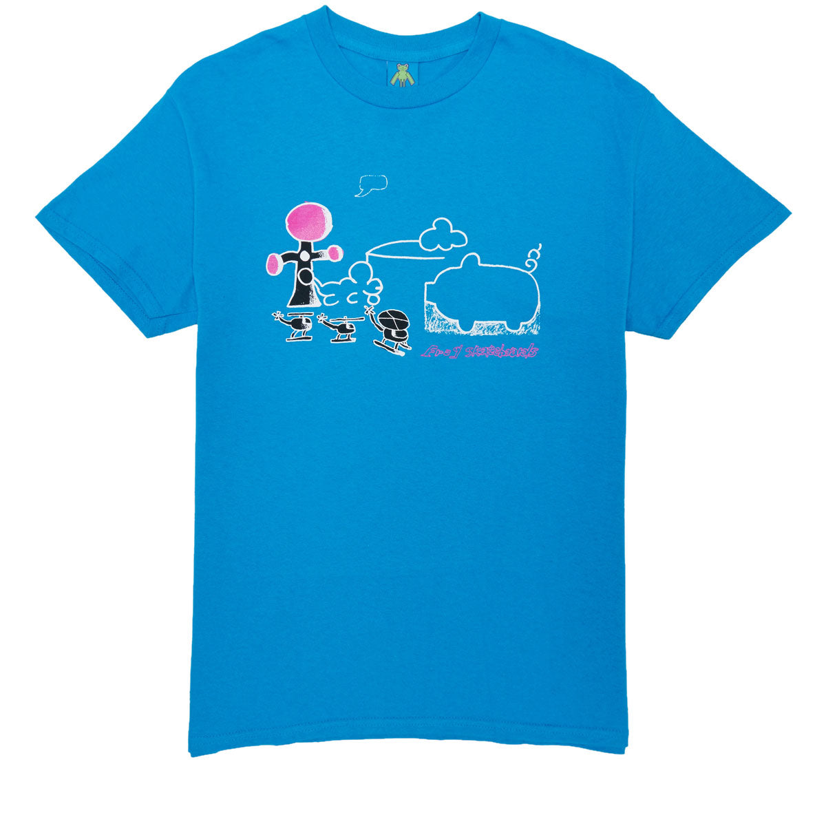 Frog Cloud Landed T-Shirt - Turquoise image 1