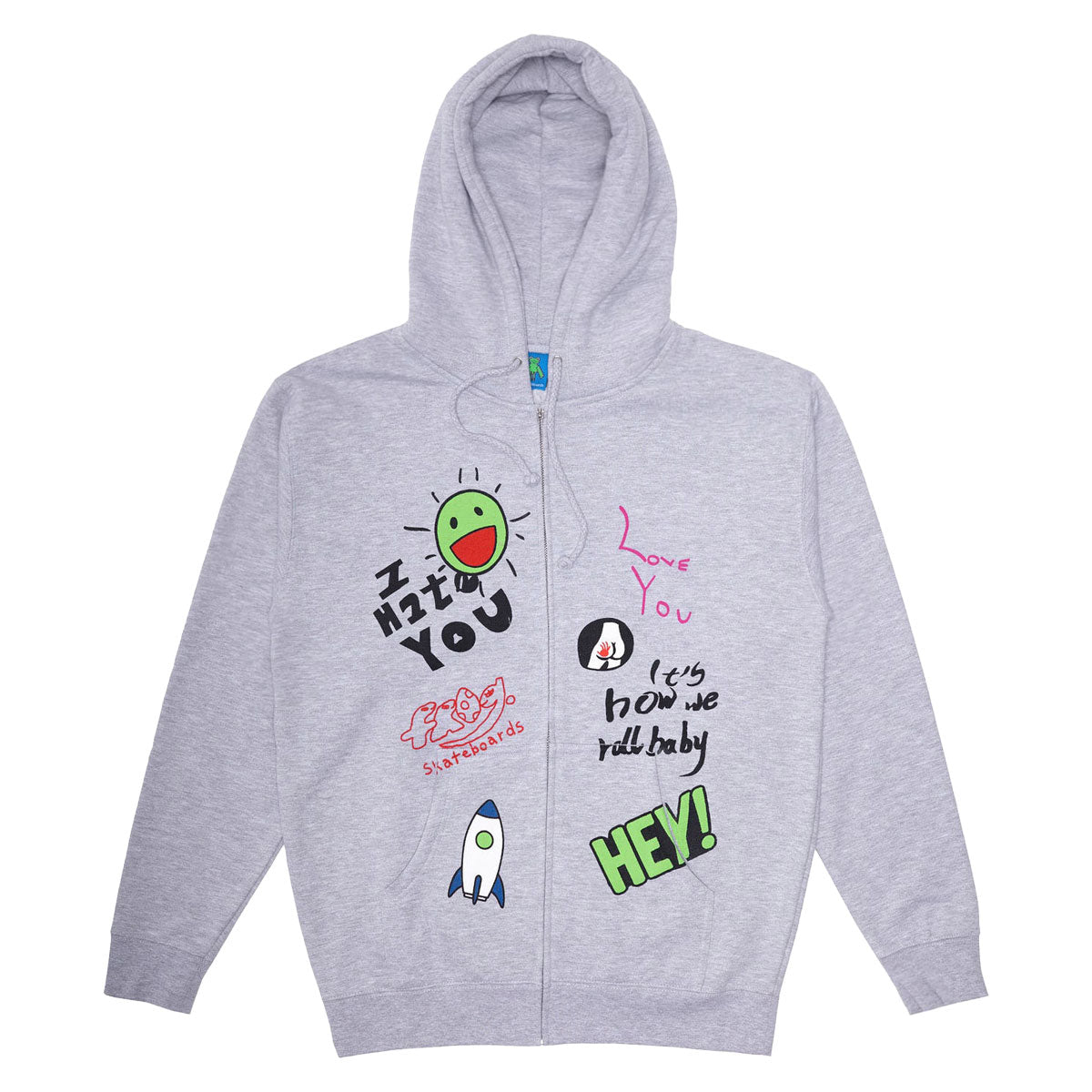 Frog Love/Hate Zip Hoodie - Ash – CCS