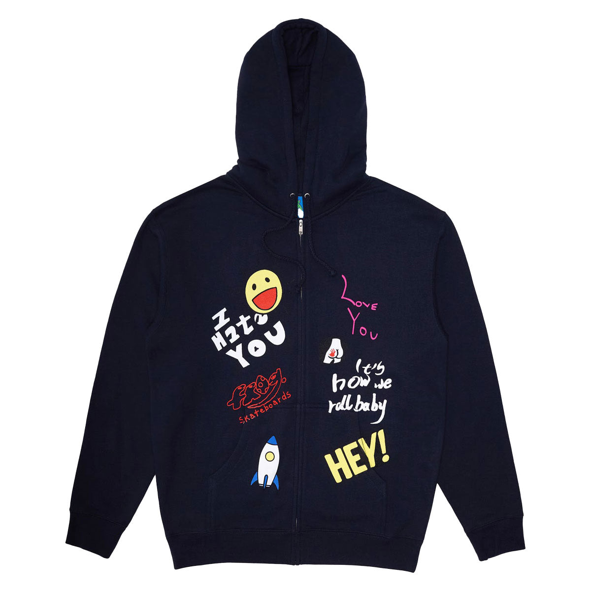 Frog Love/Hate Zip Hoodie - Navy – CCS