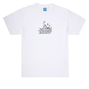 Frog Lawn Mower Man T-Shirt - White