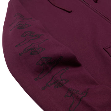 Ace Sketch Zip Hoodie - Maroon