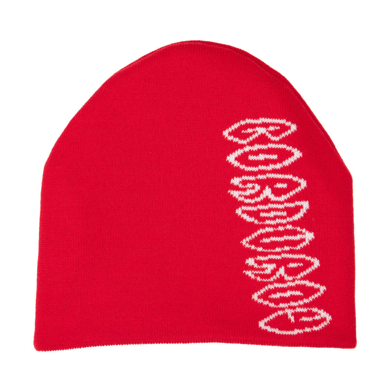 Corduroy Cobweb Reversible Skully Beanie - Red