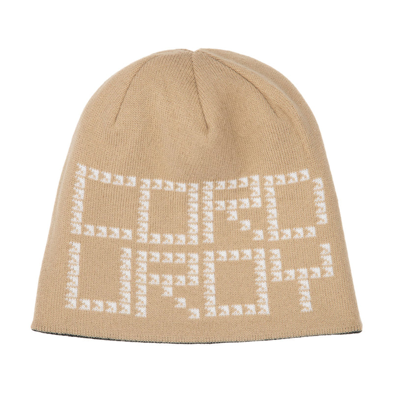 Corduroy Shadow Plaid Reversible Skully Beanie - Khaki
