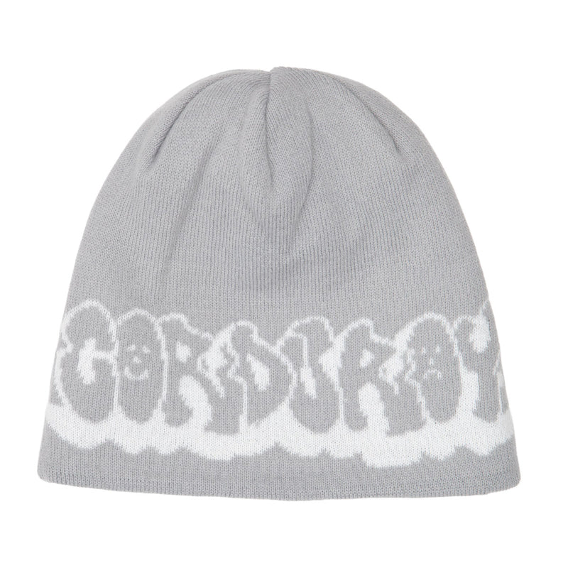 Corduroy Checkmate Reversible Skully Beanie - White