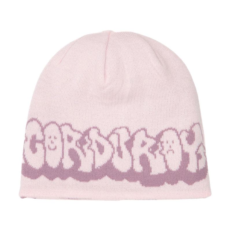 Corduroy Checkmate Reversible Skully Beanie - Pink