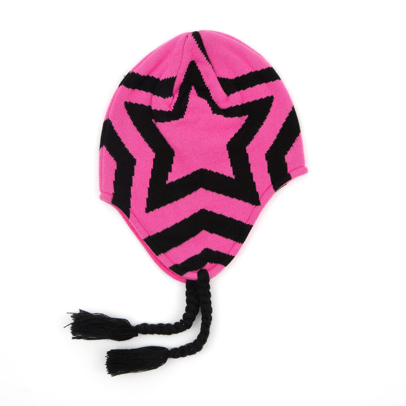 Corduroy Cosmos Earflap Beanie - Pink